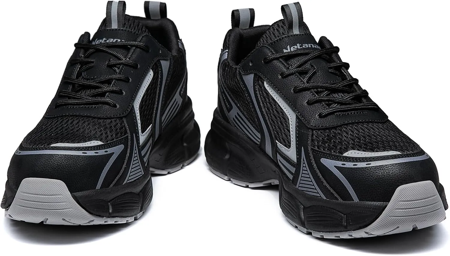 Steel Toe Shoes for Men Women, Comfortable Breathable Safety Sneakers, Lightweight Wide Work Shoes with Durable Soft Sole