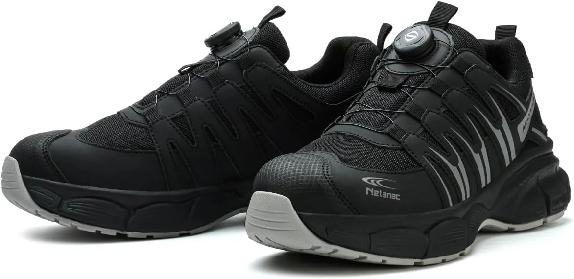 Steel Toe Shoes for Men Women, Comfortable Breathable Safety Sneakers, Lightweight Wide Work Shoes with Durable Soft Sole