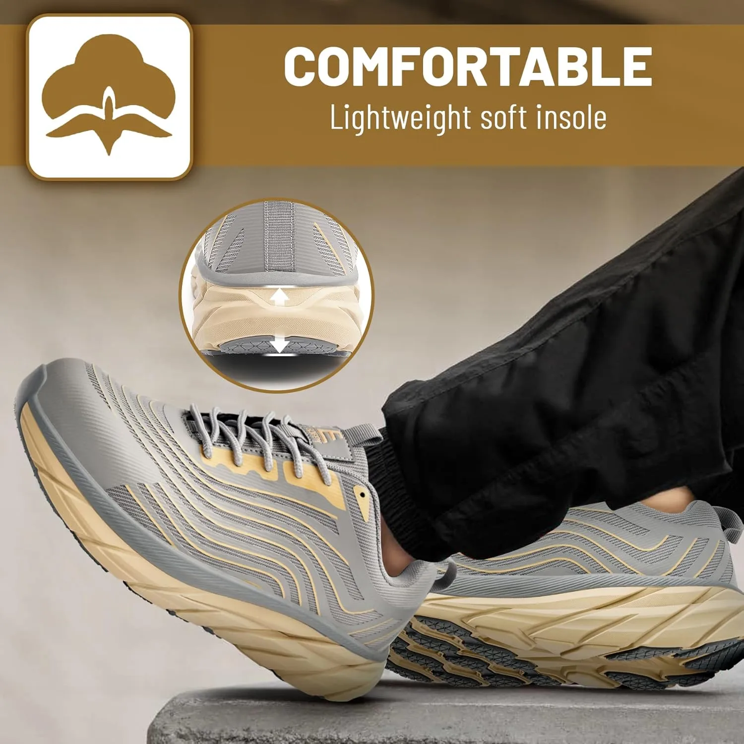 Steel Toe Shoes for Men Women Work Safety Shoes Comfortable Lightweight Puncture Proof Slip Resistant Indestructible Warehouse Industry Construction Shoes