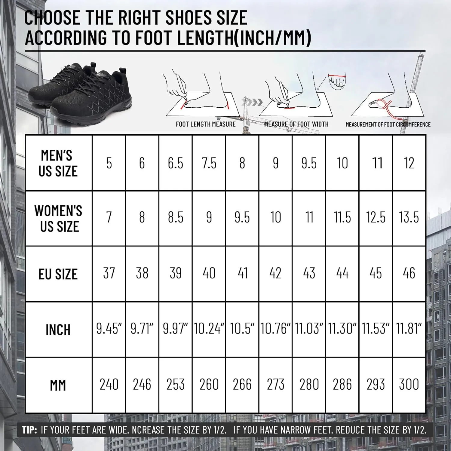 Steel Toe Shoes for Men Women Work Safety Shoes Comfortable Lightweight Puncture Proof Slip Resistant Indestructible Warehouse Industry Construction Shoes