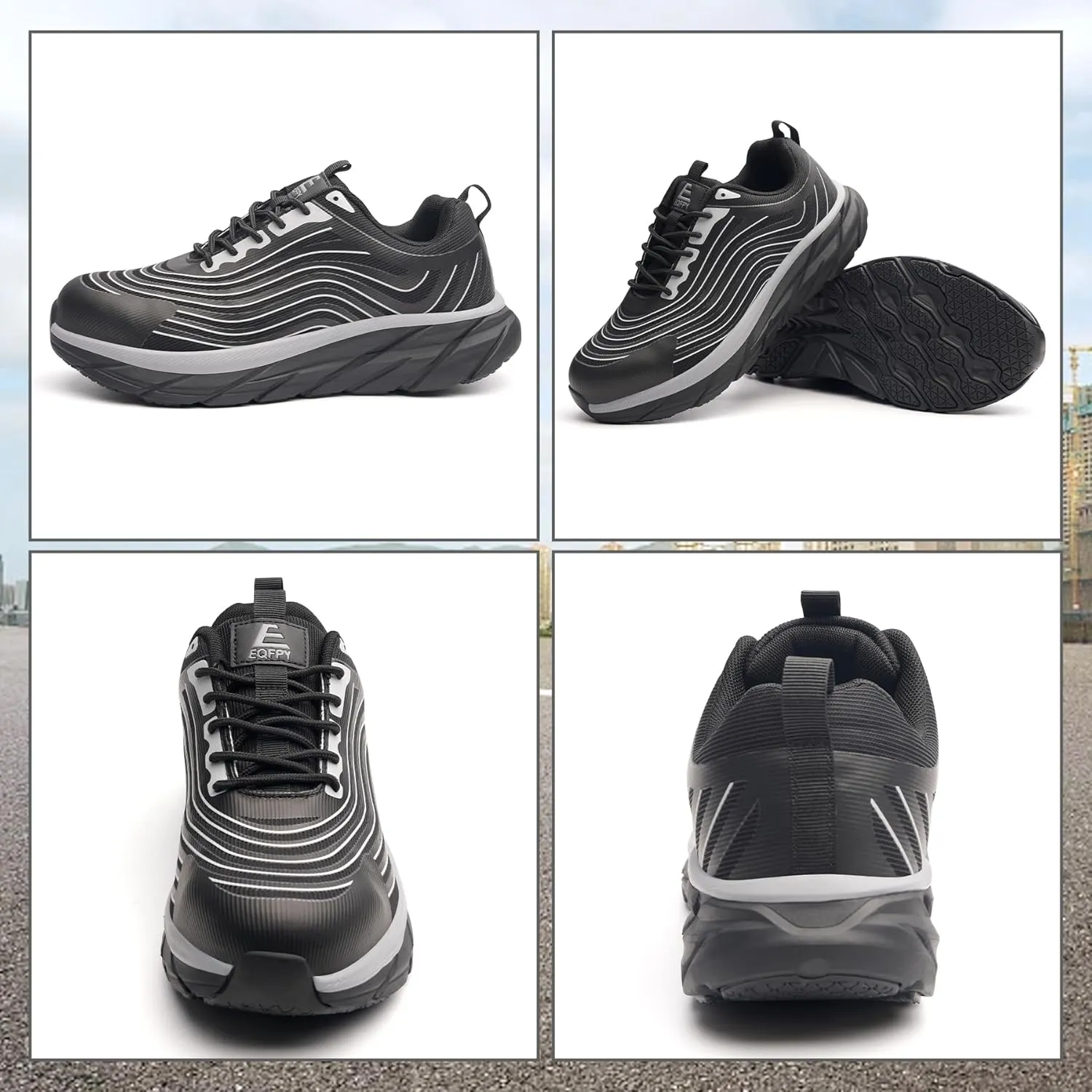 Steel Toe Shoes for Men Women Work Safety Shoes Comfortable Lightweight Puncture Proof Slip Resistant Indestructible Warehouse Industry Construction Shoes