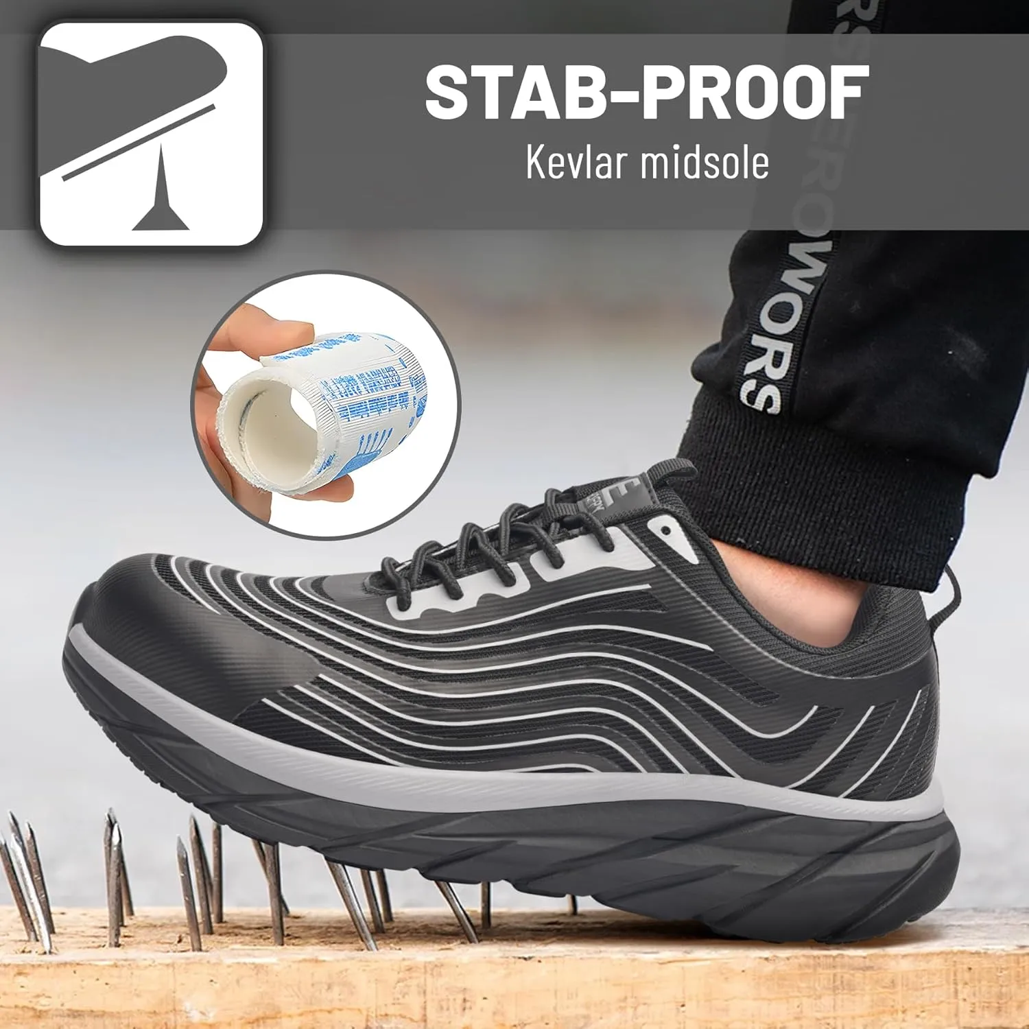Steel Toe Shoes for Men Women Work Safety Shoes Comfortable Lightweight Puncture Proof Slip Resistant Indestructible Warehouse Industry Construction Shoes