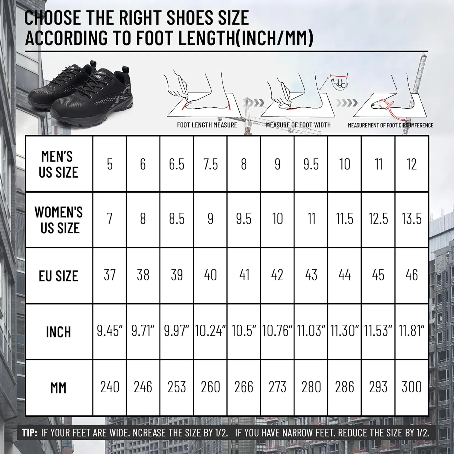 Steel Toe Shoes for Men Women Work Safety Shoes Comfortable Lightweight Puncture Proof Slip Resistant Indestructible Warehouse Industry Construction Shoes