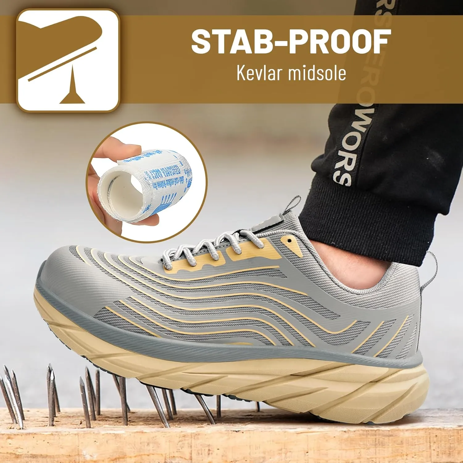 Steel Toe Shoes for Men Women Work Safety Shoes Comfortable Lightweight Puncture Proof Slip Resistant Indestructible Warehouse Industry Construction Shoes