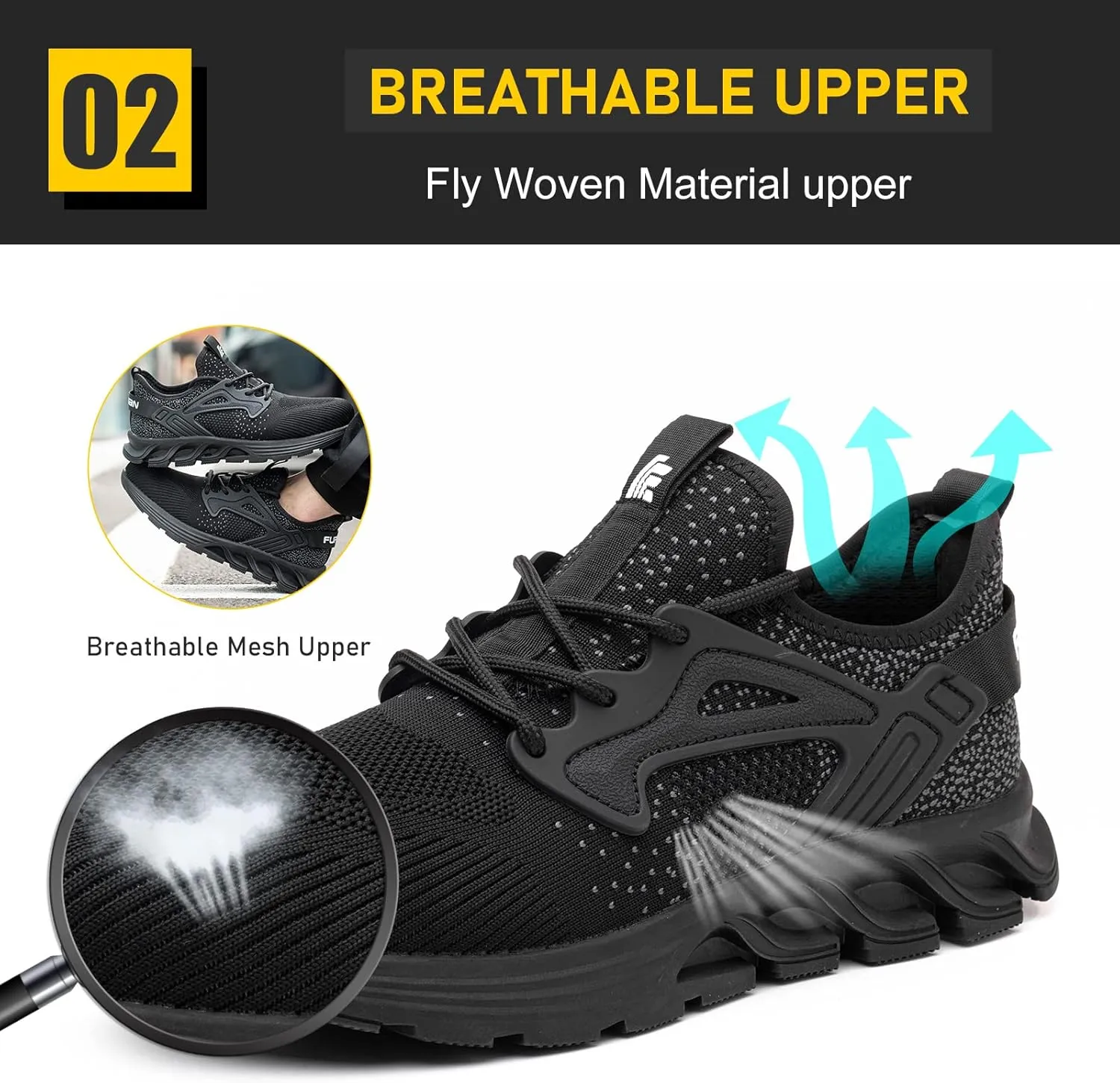 Steel Toe Shoes for Men Work Women Lightweight Air Cushion Sneakers Slip Resistant Safety Work Boots Indestructible Shoes