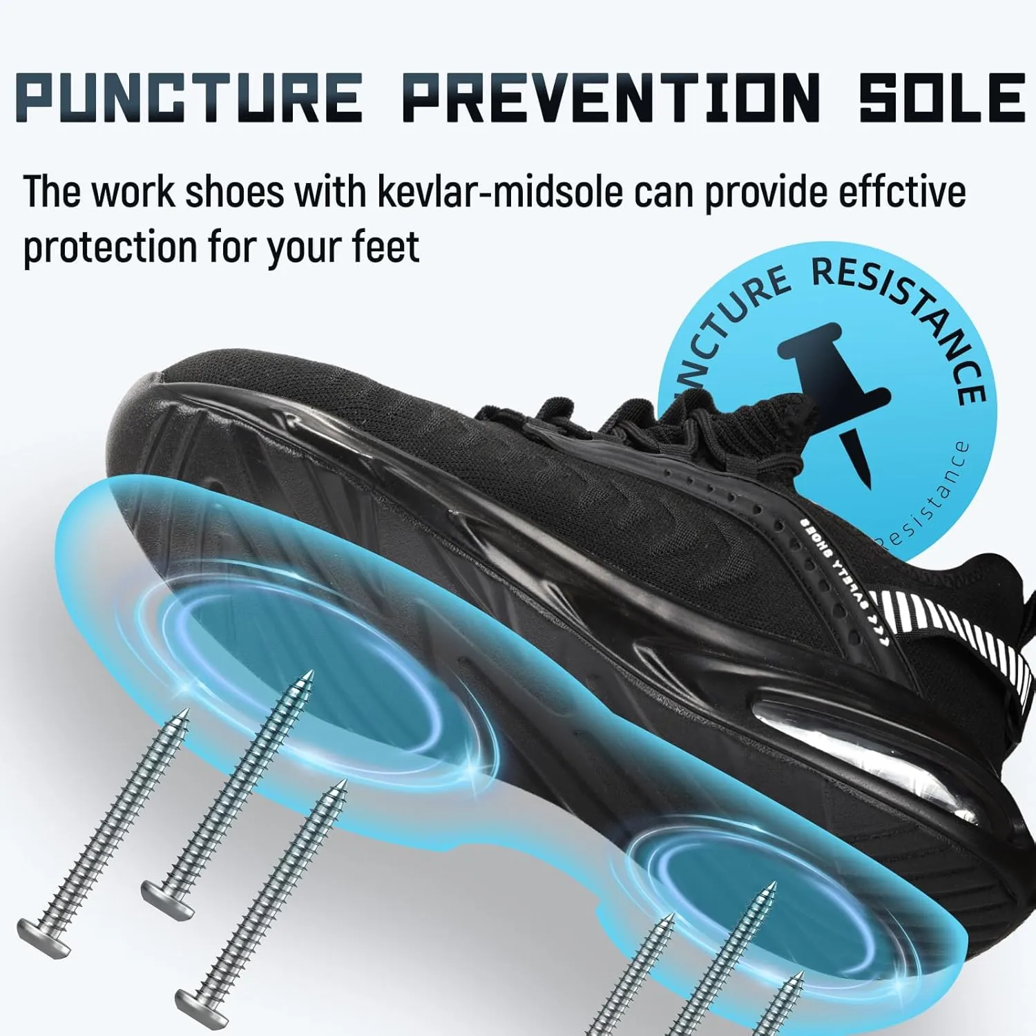 Steel Toe Shoes for Men Work Women Lightweight Air Cushion Sneakers Slip Resistant Safety Work Boots Indestructible Shoes