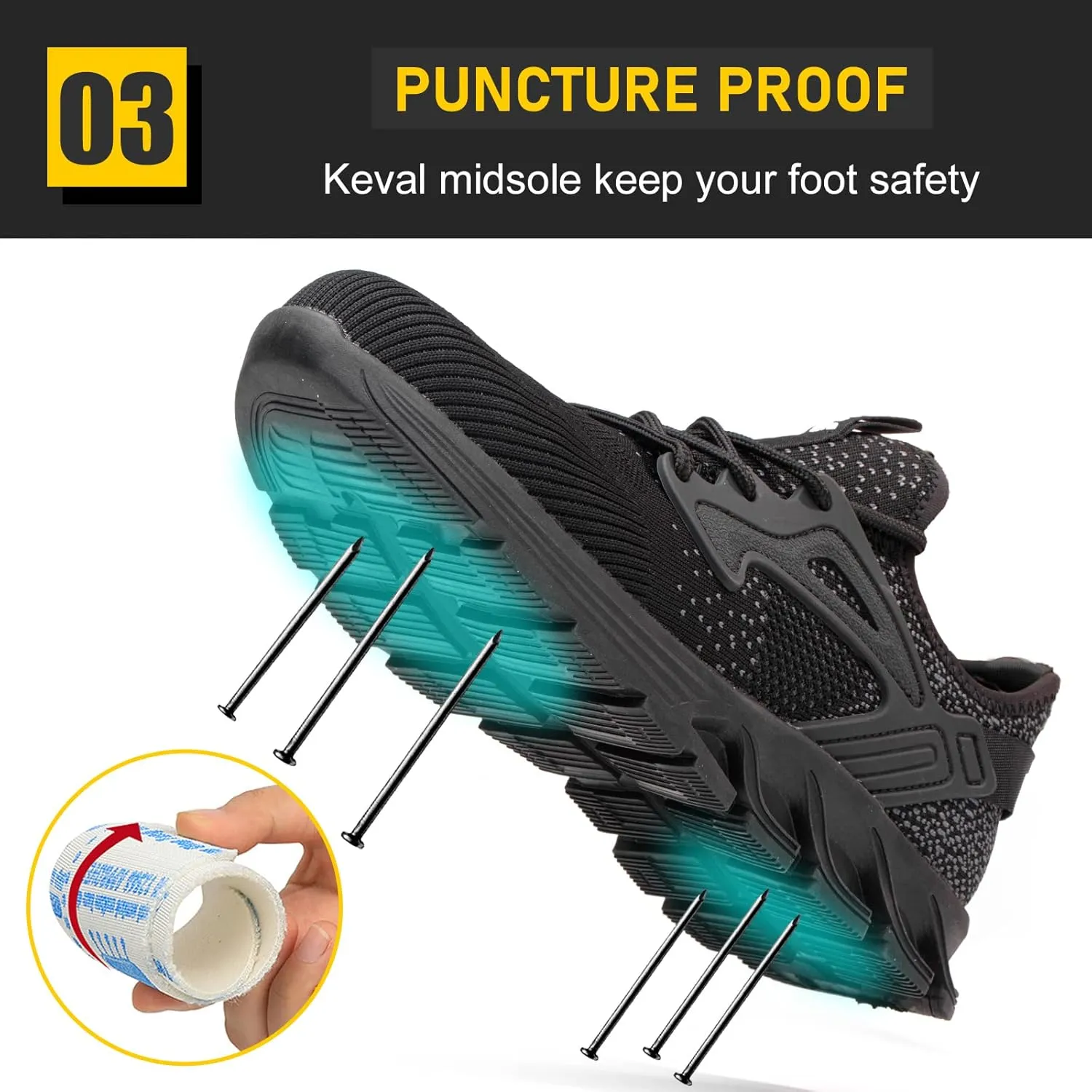 Steel Toe Shoes for Men Work Women Lightweight Air Cushion Sneakers Slip Resistant Safety Work Boots Indestructible Shoes