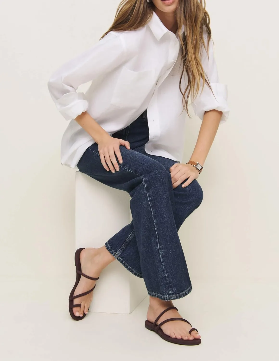 Strappy Flat Sandals for Women Open Toe Slip On Slides Toe Ring Cross Strap Slippers Sandals Casual Comfortable Summer Beach Flat Shoes