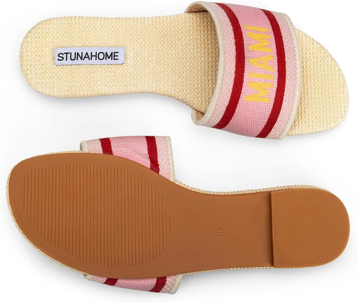 STUNAHOME Summer Flat Sandals for Women Fashion slide Sandals Womens