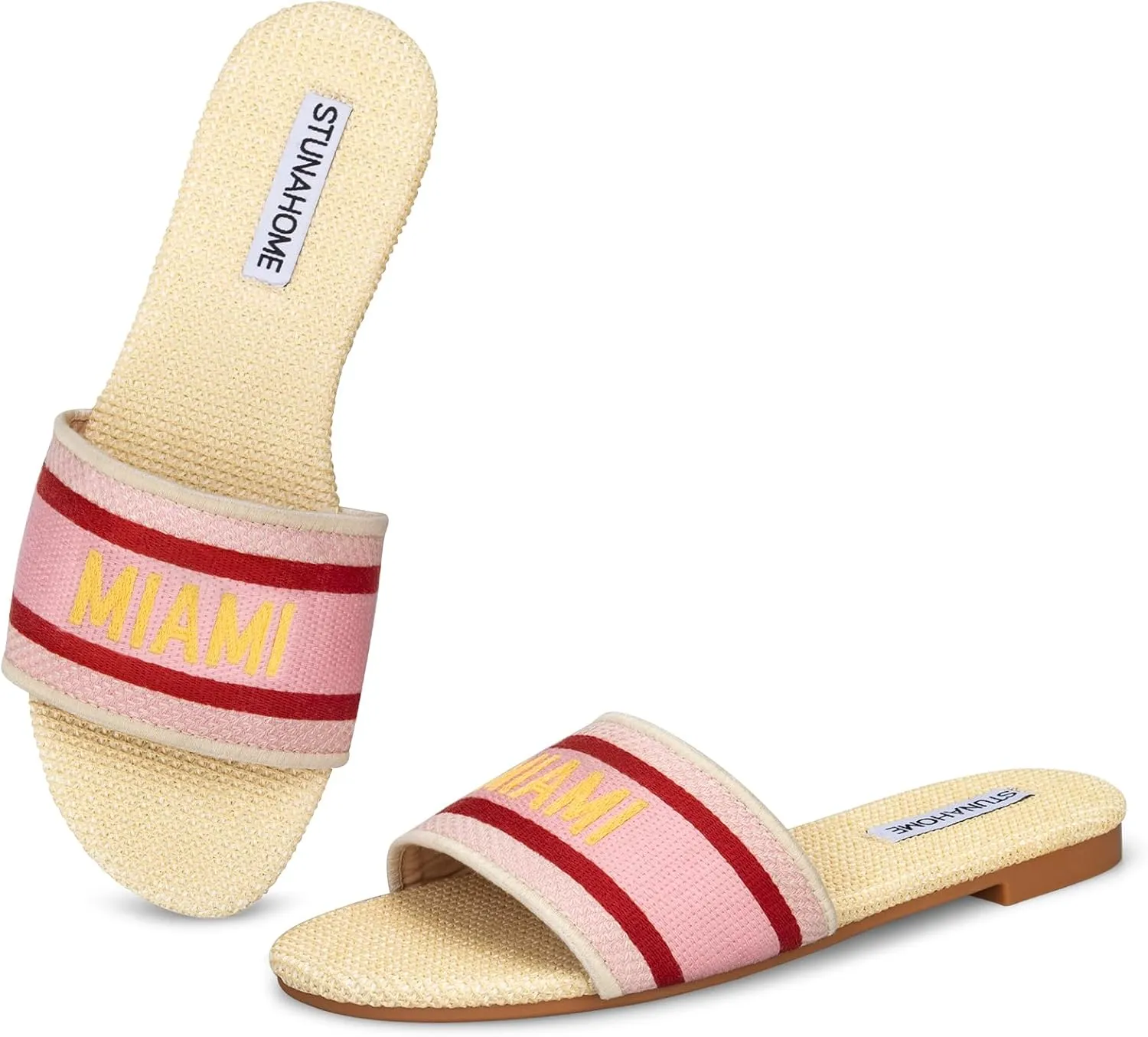 STUNAHOME Summer Flat Sandals for Women Fashion slide Sandals Womens