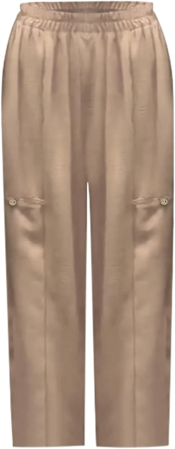 Summer Linen Pants for Women Color Pocket Baggy Casual Pants Pant