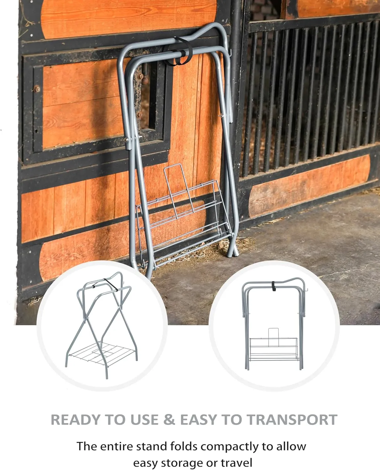 Tackmore Freestanding Saddle Rack Accommodates English Western Saddles Lightweight Foldable Space Saving Saddle Stand
