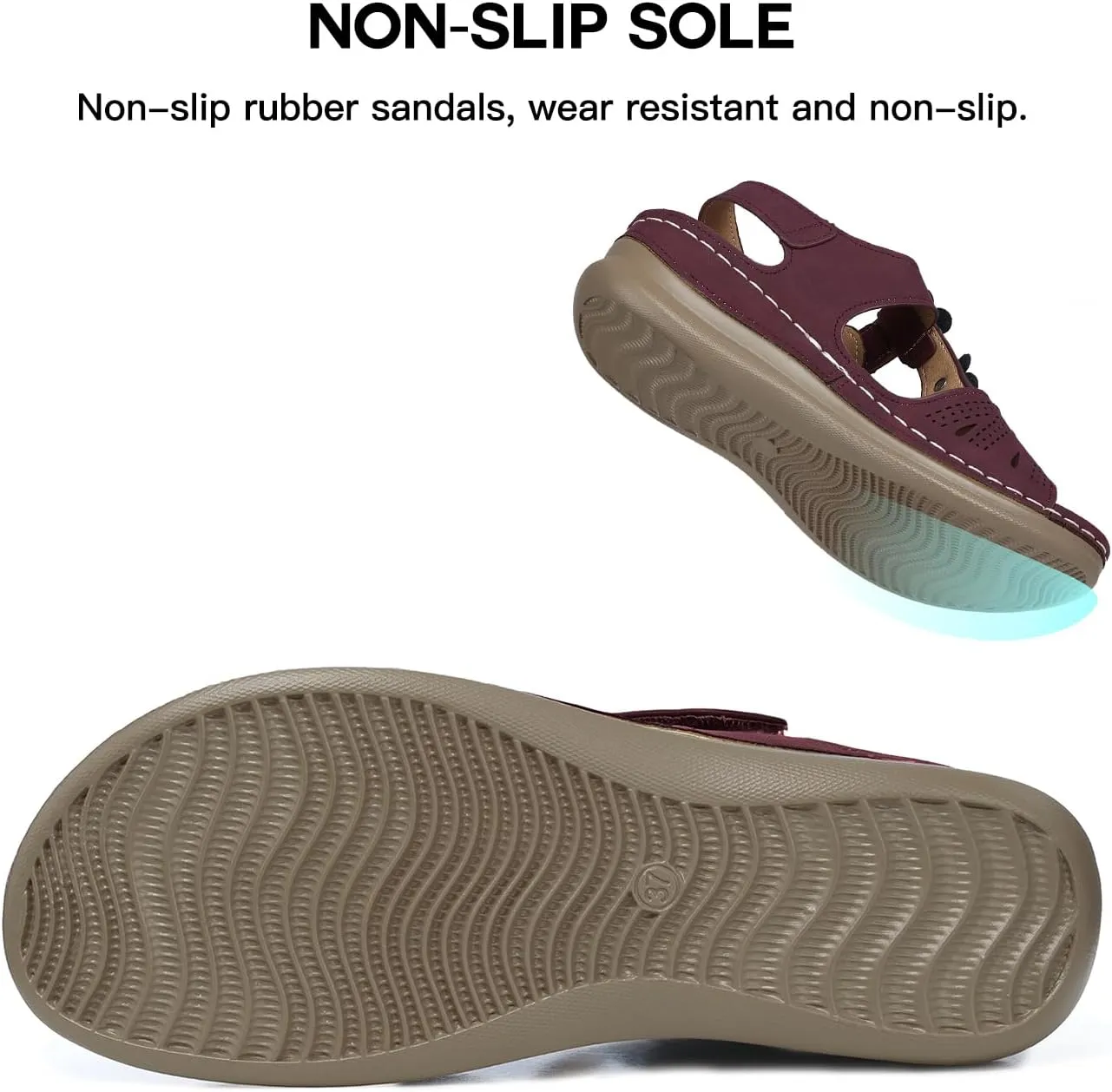 TEMOFON Wedge Sandals for Women Comfortable: Open Toe Sandals with Low Wedges - Dressy Summer Casual Sandals - Flat Comfy Walking Sandals
