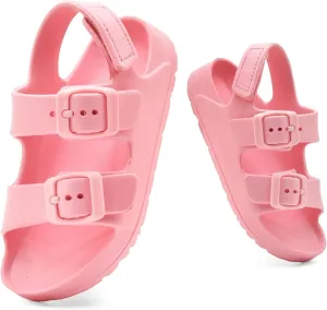 Toddler Unisex Adjustable Buckle Sandals – Comfortable Open Toe Beach & Pool Shoes for Boys & Girls with Back Strap