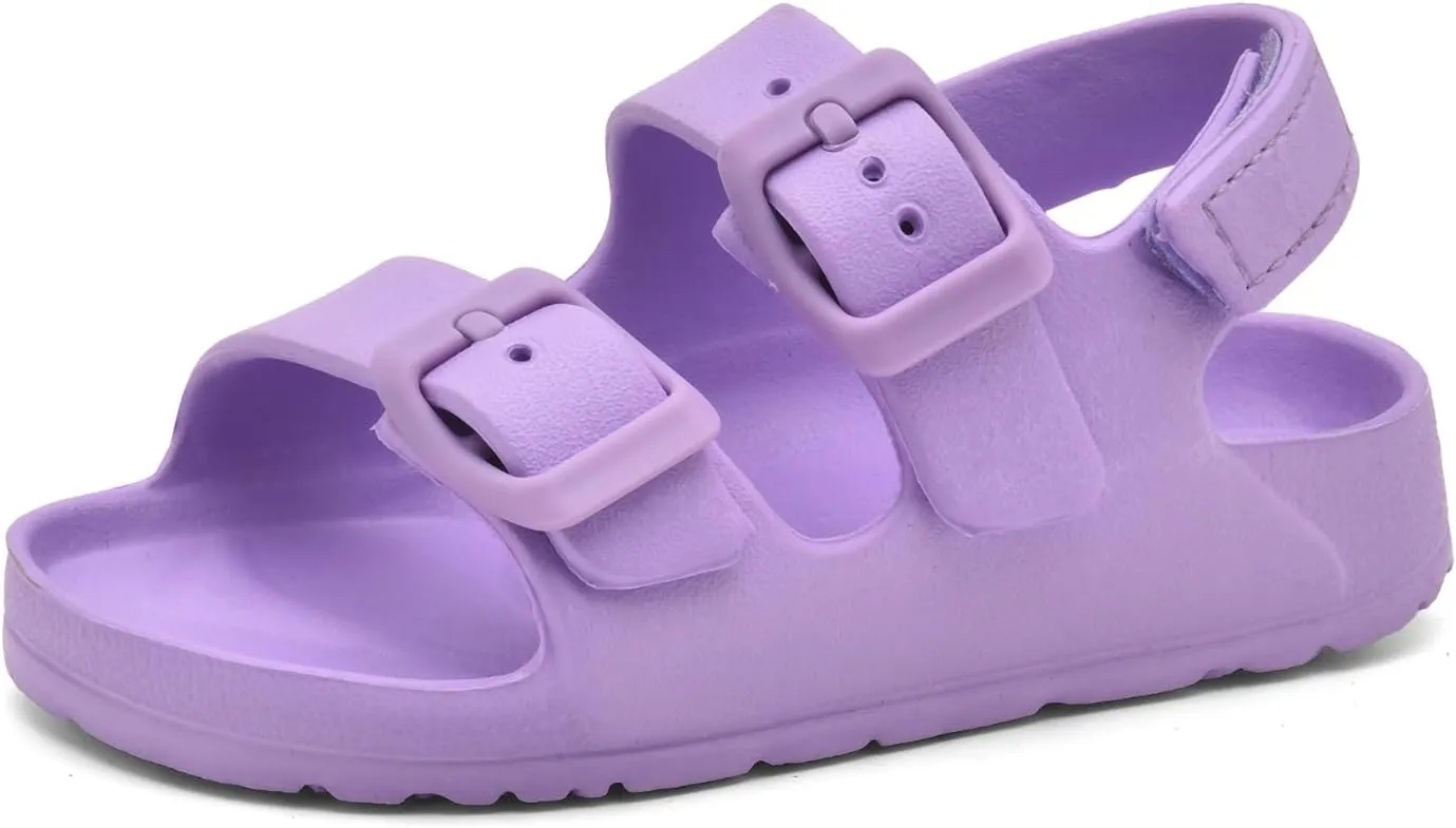 Toddler Unisex Adjustable Buckle Sandals – Comfortable Open Toe Beach & Pool Shoes for Boys & Girls with Back Strap