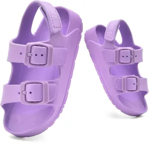 Toddler Unisex Adjustable Buckle Sandals – Comfortable Open Toe Beach & Pool Shoes for Boys & Girls with Back Strap
