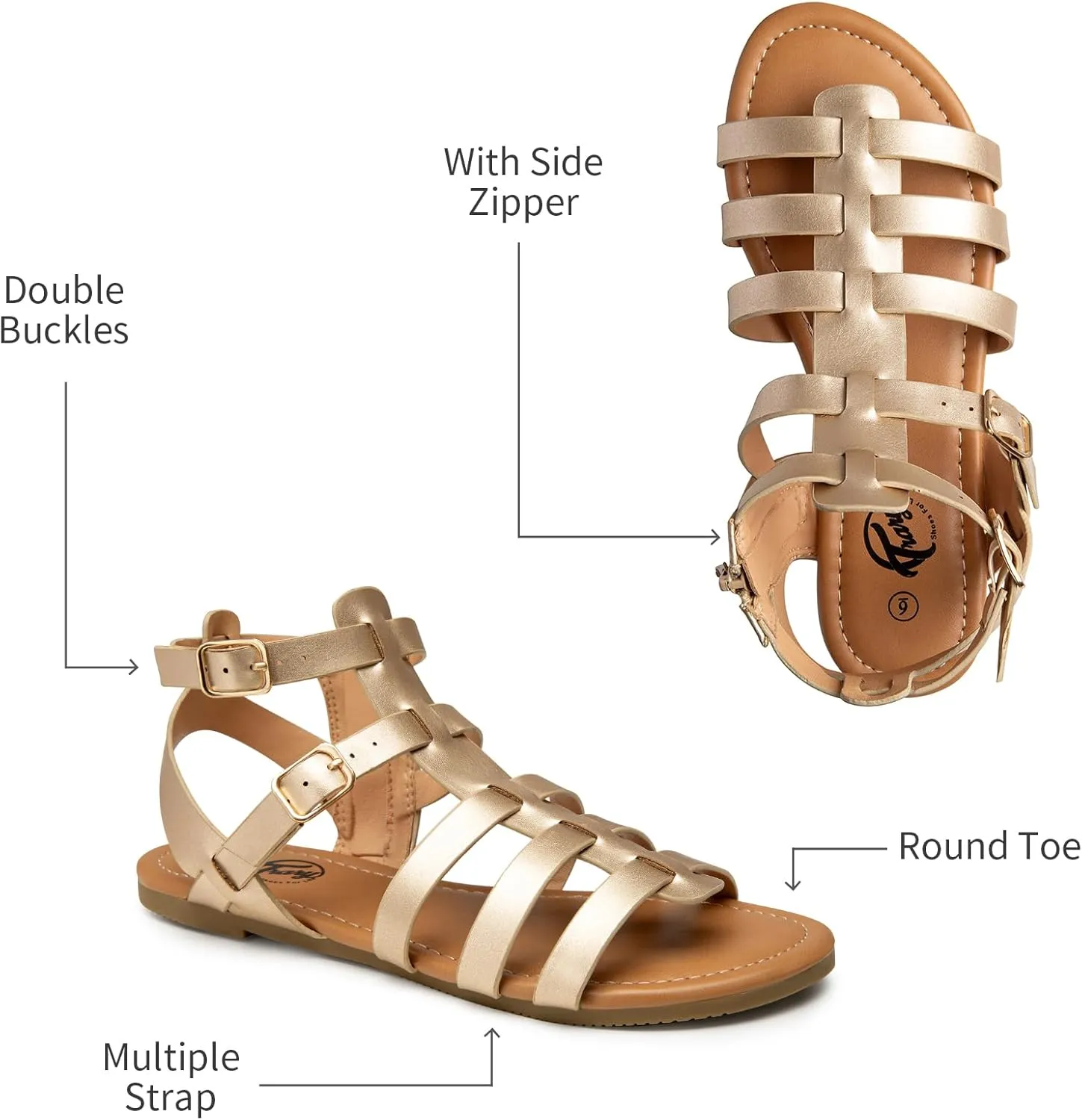 Trary Womens Sandals, Gladiator Sandals for Women, Wide Width Sandals for Women, Strappy Sandals, Flat Sandals for Women, Trendy Sandals Women Dressy Summer Flat, Comfortable Sandals Women