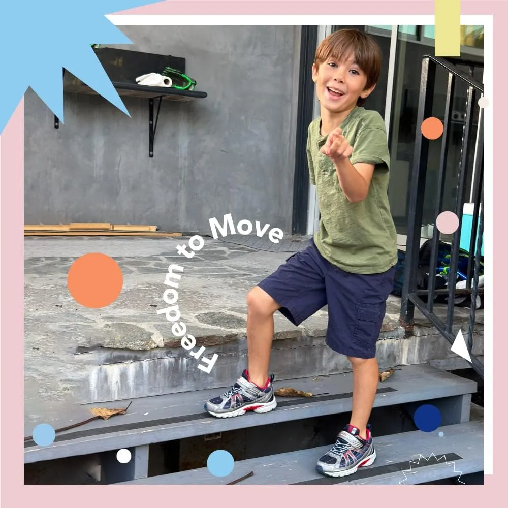TSUKIHOSHI Storm Kids Shoes - Strap-Closure Machine-Washable Kids Sneakers with Wide Toe Box and Slip-Resistant, Non-Marking Outsoles