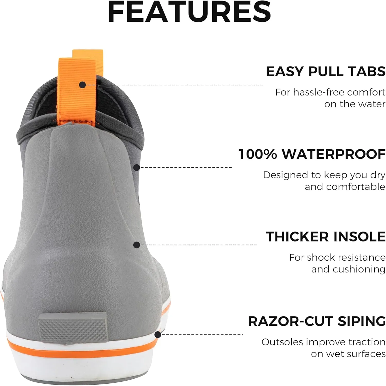 Ubon Women's Ankle Rain Boots, Waterproof Rubber Deck Boots, Short Garden Shoes Non Slip