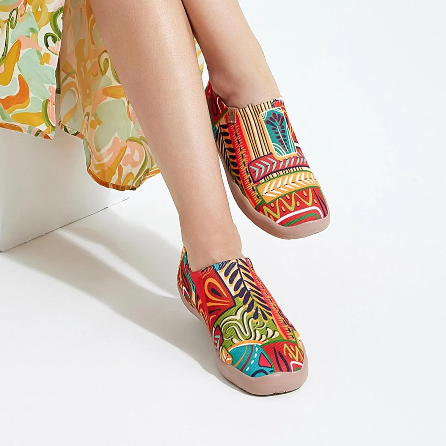 UIN Women's Art Painted Travel Shoes Slip On Casual Knit Loafers Lightweight Comfort Fashion Sneaker Constellation Toledo Ⅰ