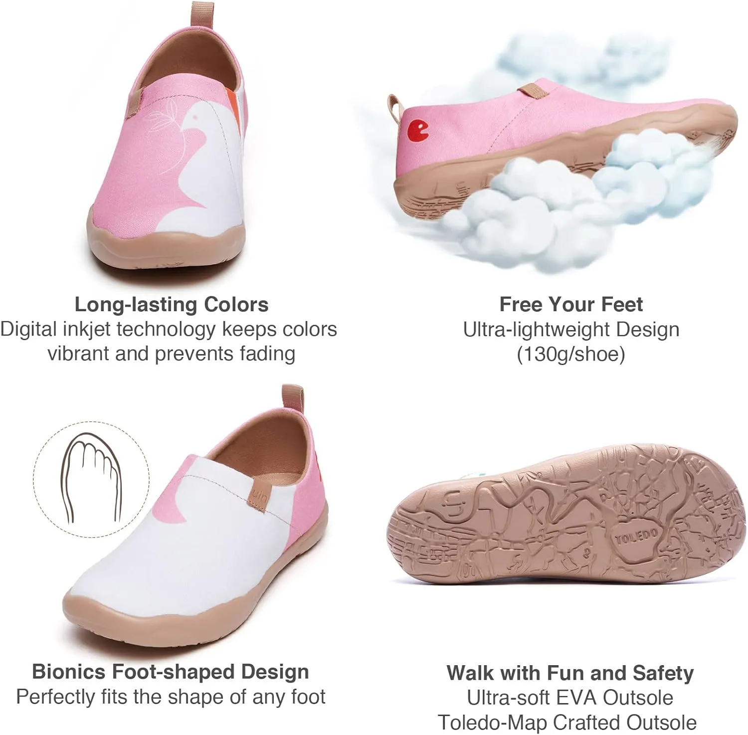 UIN Women's Art Painted Travel Shoes Slip On Casual Knit Loafers Lightweight Comfort Fashion Sneaker Constellation Toledo Ⅰ
