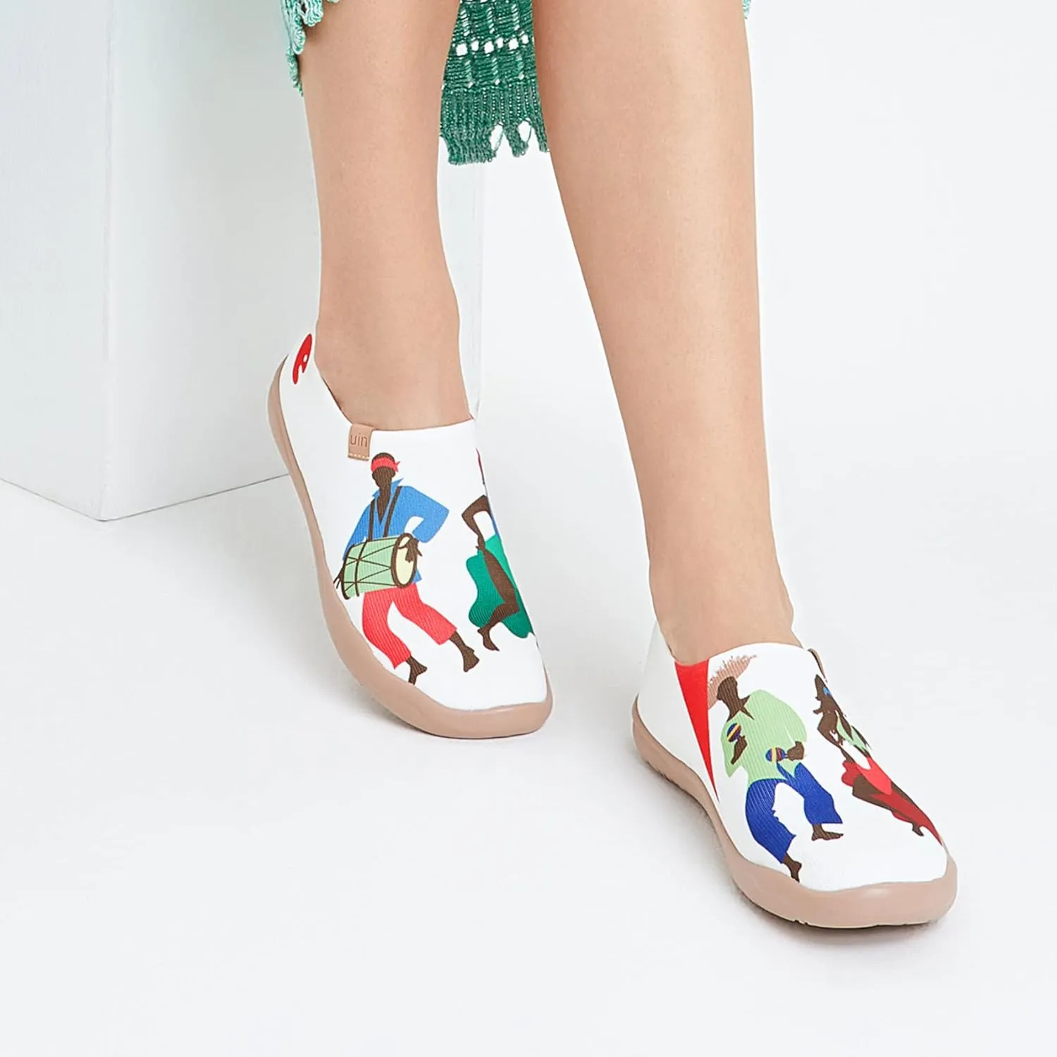 UIN Women's Art Painted Travel Shoes Slip On Casual Knit Loafers Lightweight Comfort Fashion Sneaker Constellation Toledo Ⅰ