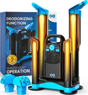 Upgraded Boot Dryer for Work Boots, Fast Drying in 80 Min, Shoe Dryer & Boot Deodorizer with Heat Blower, Shoe Dryers for Sneakers, Ski Boots, Gloves, Helmet & Boxing Glove Dryer Everlasting Comfort
