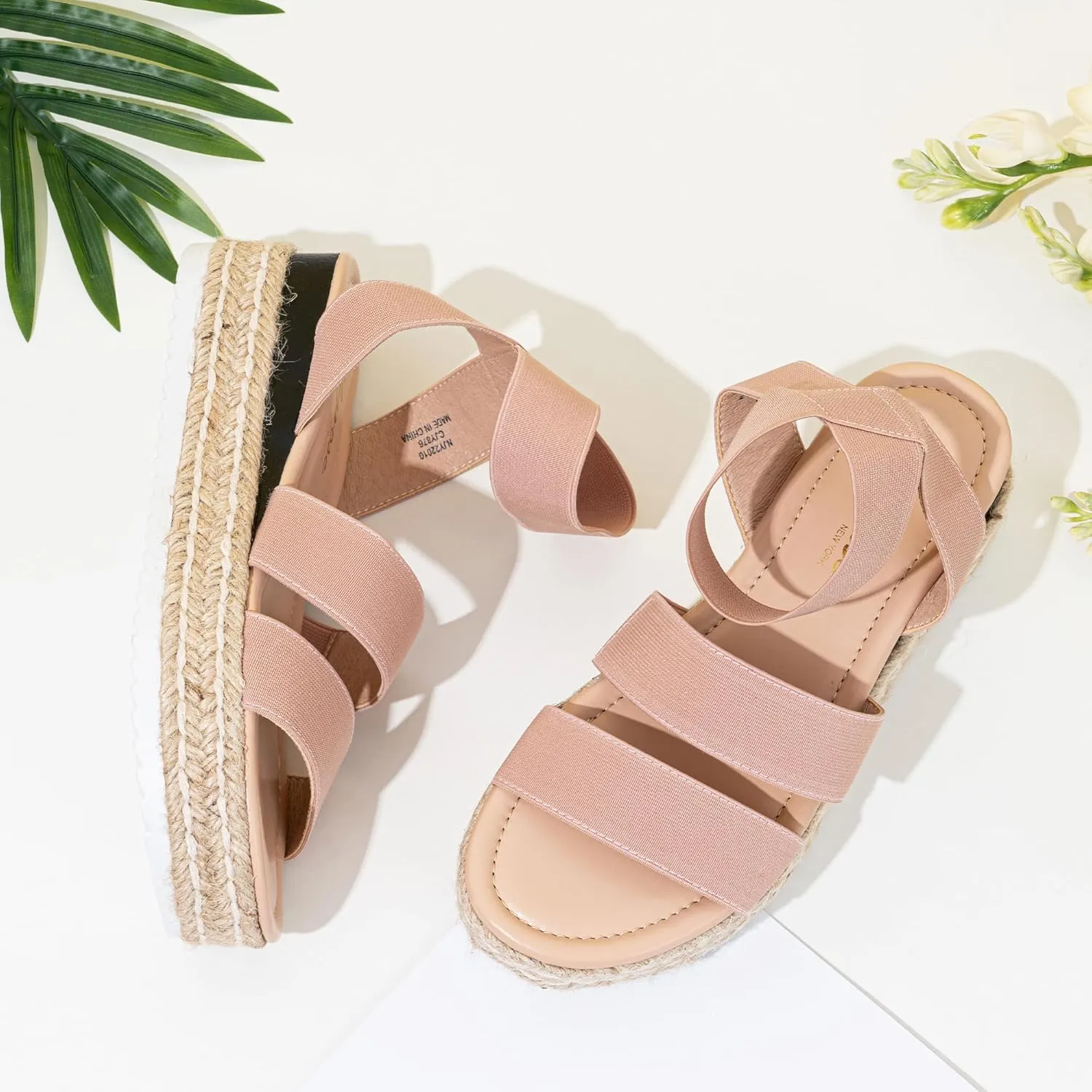 Vepose Women's 876 Cute Platform Wedge Sandals Open Toe, Espadrilles Sandals with Double Elastic Strap
