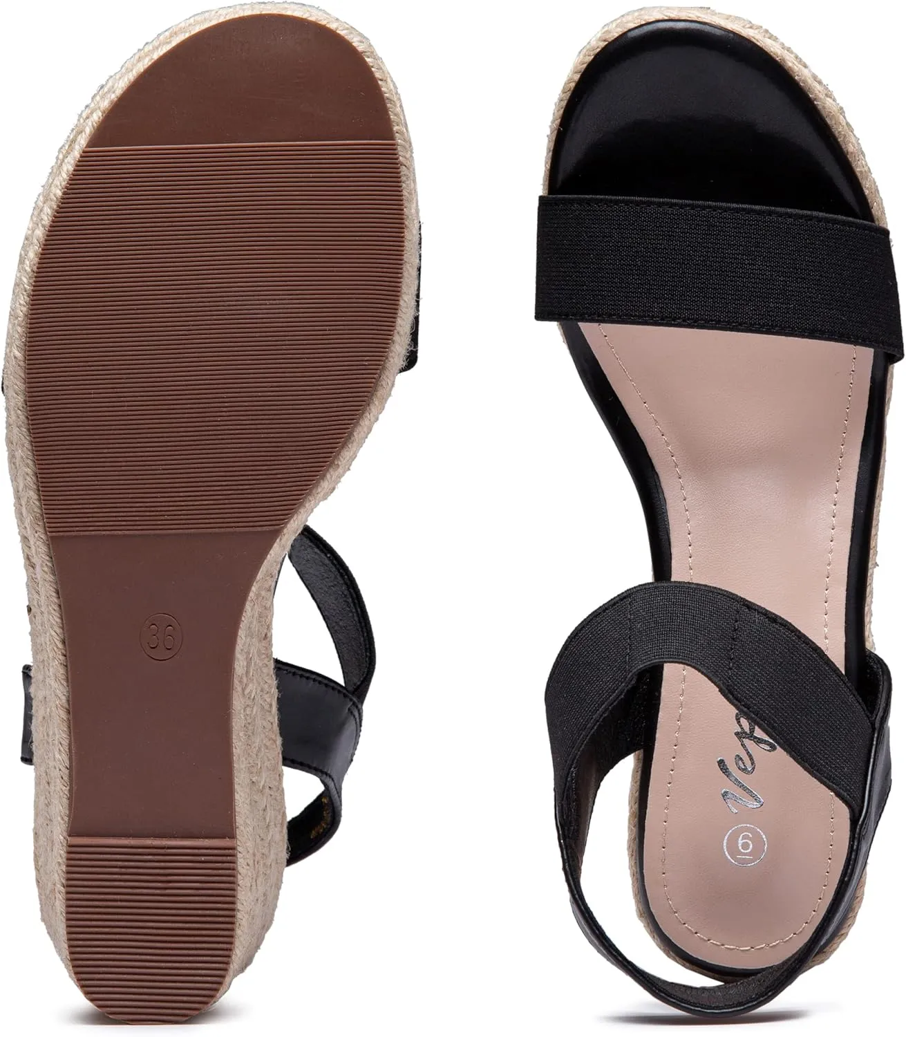 Vepose Women's Wedge Sandals Platform Espadrilles Sandals Elasitc Ankle Strap Open Toe 881 Sandals with 3.5" Inchs High Heel Summer Shoes
