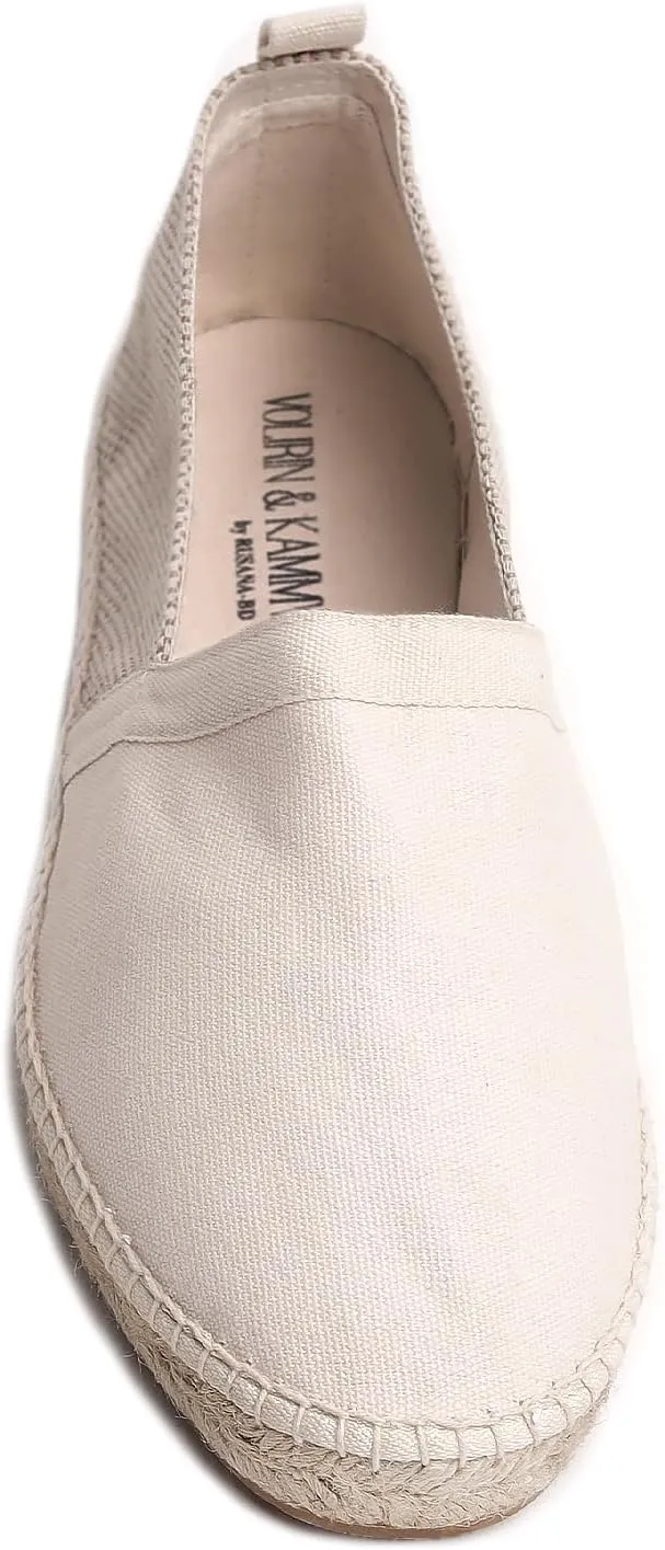 VOLIRIN & KAMMV Closed Toe Comfortable Canvas Slip on Flat Espadrilles for Men