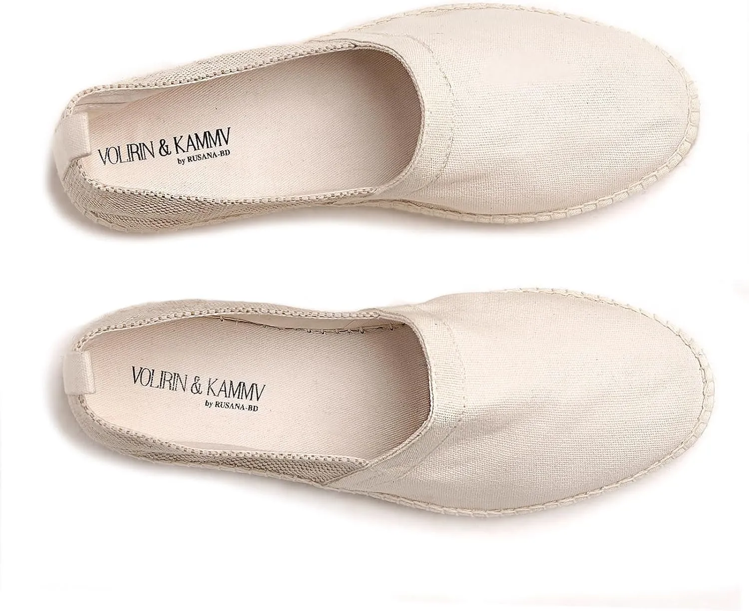 VOLIRIN & KAMMV Closed Toe Comfortable Canvas Slip on Flat Espadrilles for Men