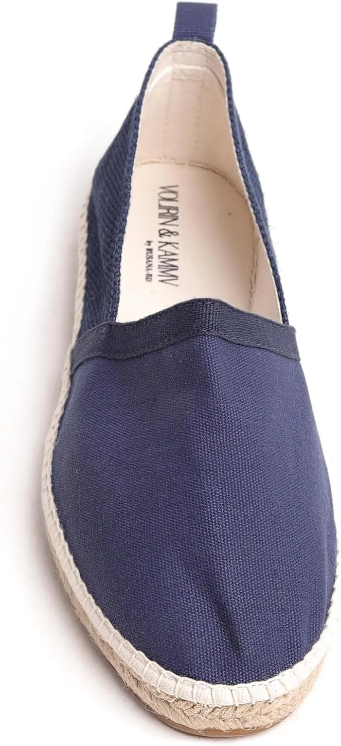 VOLIRIN & KAMMV Closed Toe Comfortable Canvas Slip on Flat Espadrilles for Men