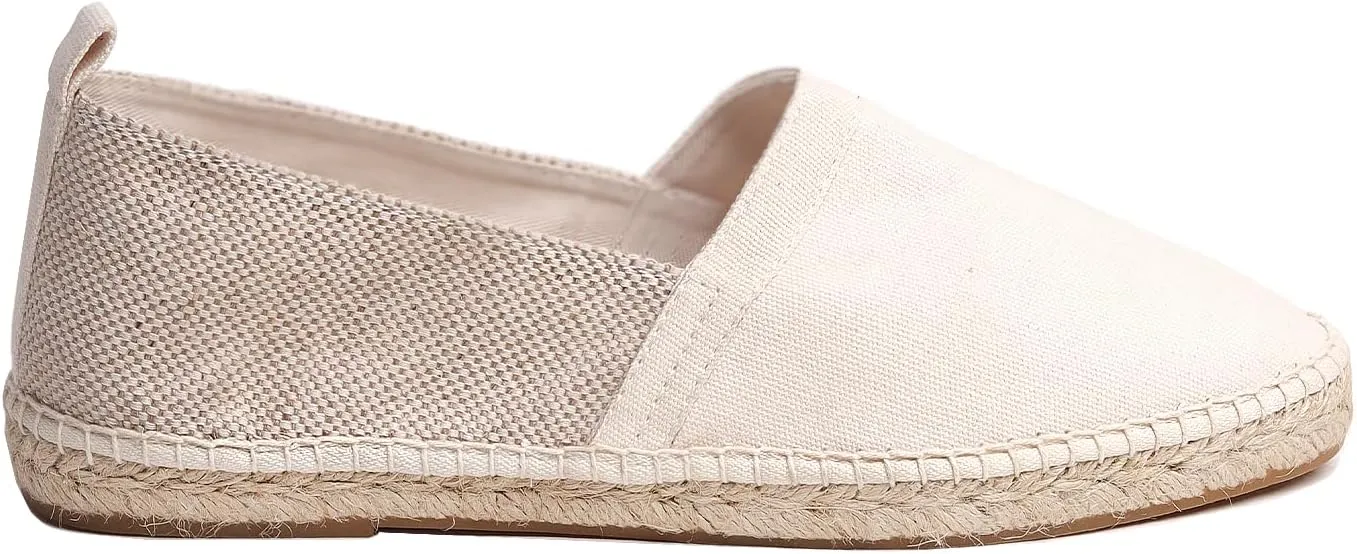 VOLIRIN & KAMMV Closed Toe Comfortable Canvas Slip on Flat Espadrilles for Men
