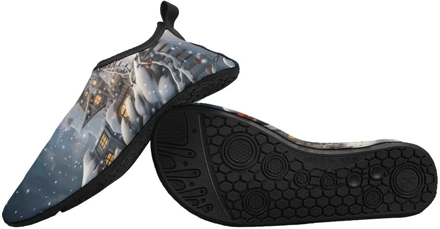 Water Shoes for Women Men Quick-Dry Aqua Socks Swim Pool Barefoot Shoes Christmas Snow Beach Shoes