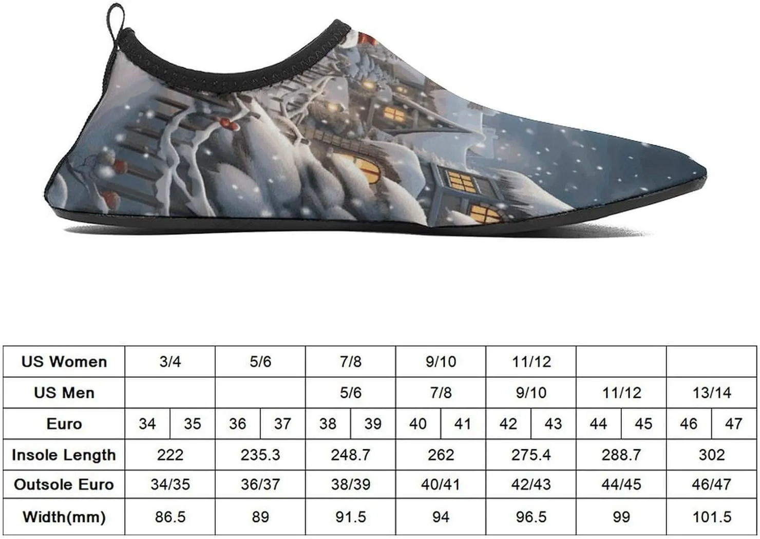 Water Shoes for Women Men Quick-Dry Aqua Socks Swim Pool Barefoot Shoes Christmas Snow Beach Shoes