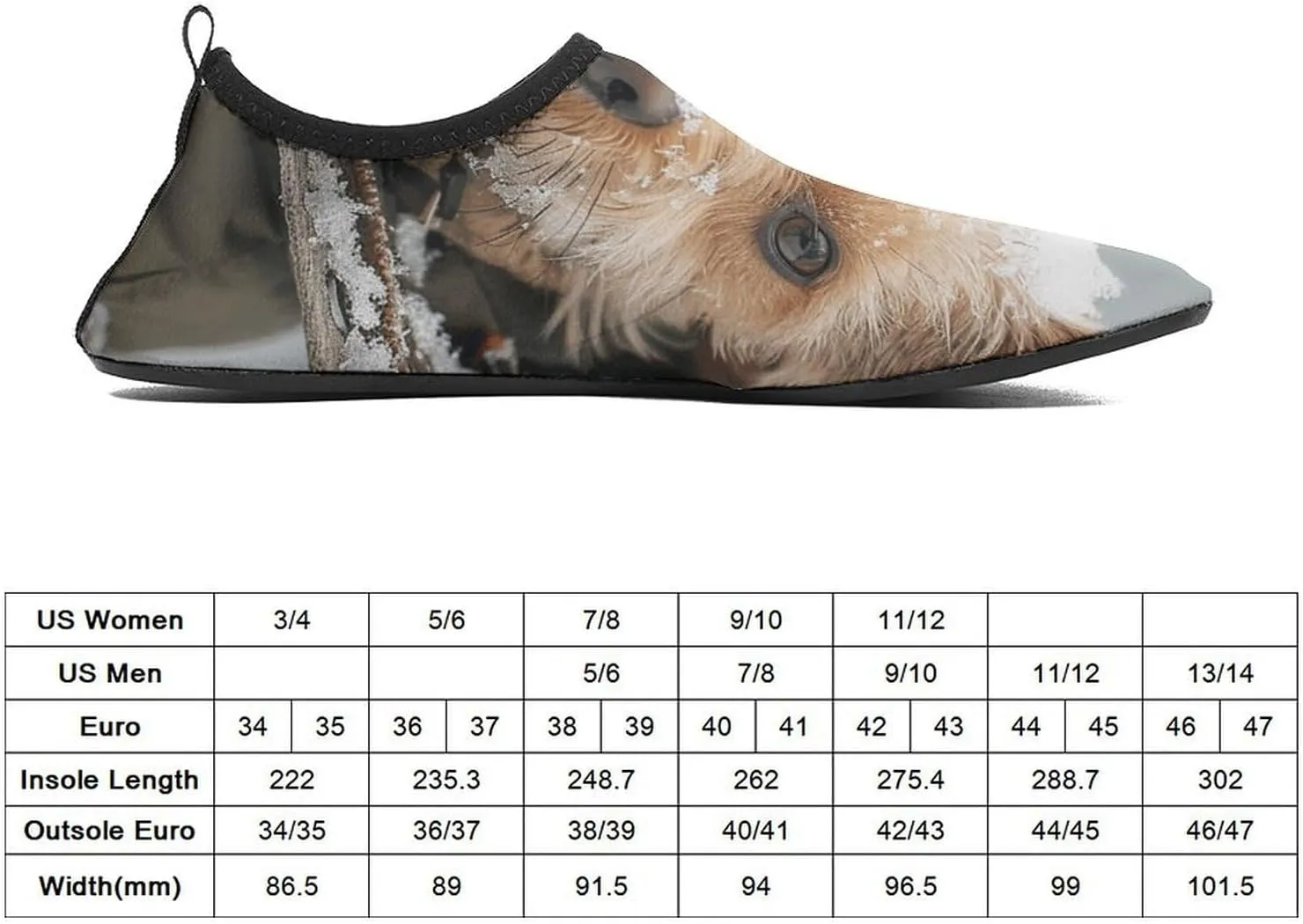Water Shoes for Women Men Quick-Dry Aqua Socks Swim Pool Barefoot Shoes Puppy in Snow Beach Shoes