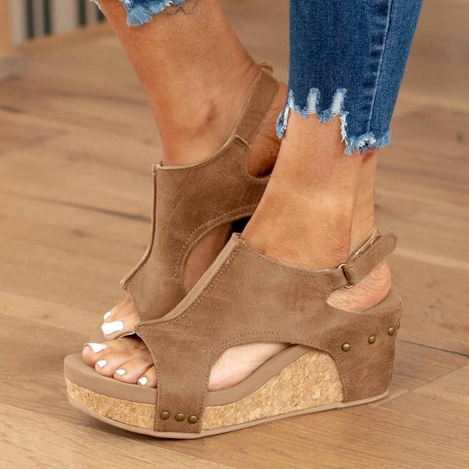 Wedge Sandals for Women 2025 Dressy Platform Open Toe Ankle Strap Espadrilles Wedge Heels Sandals Comfortable Wide Width Boho Summer Beach Sandals Ladies Wedges
