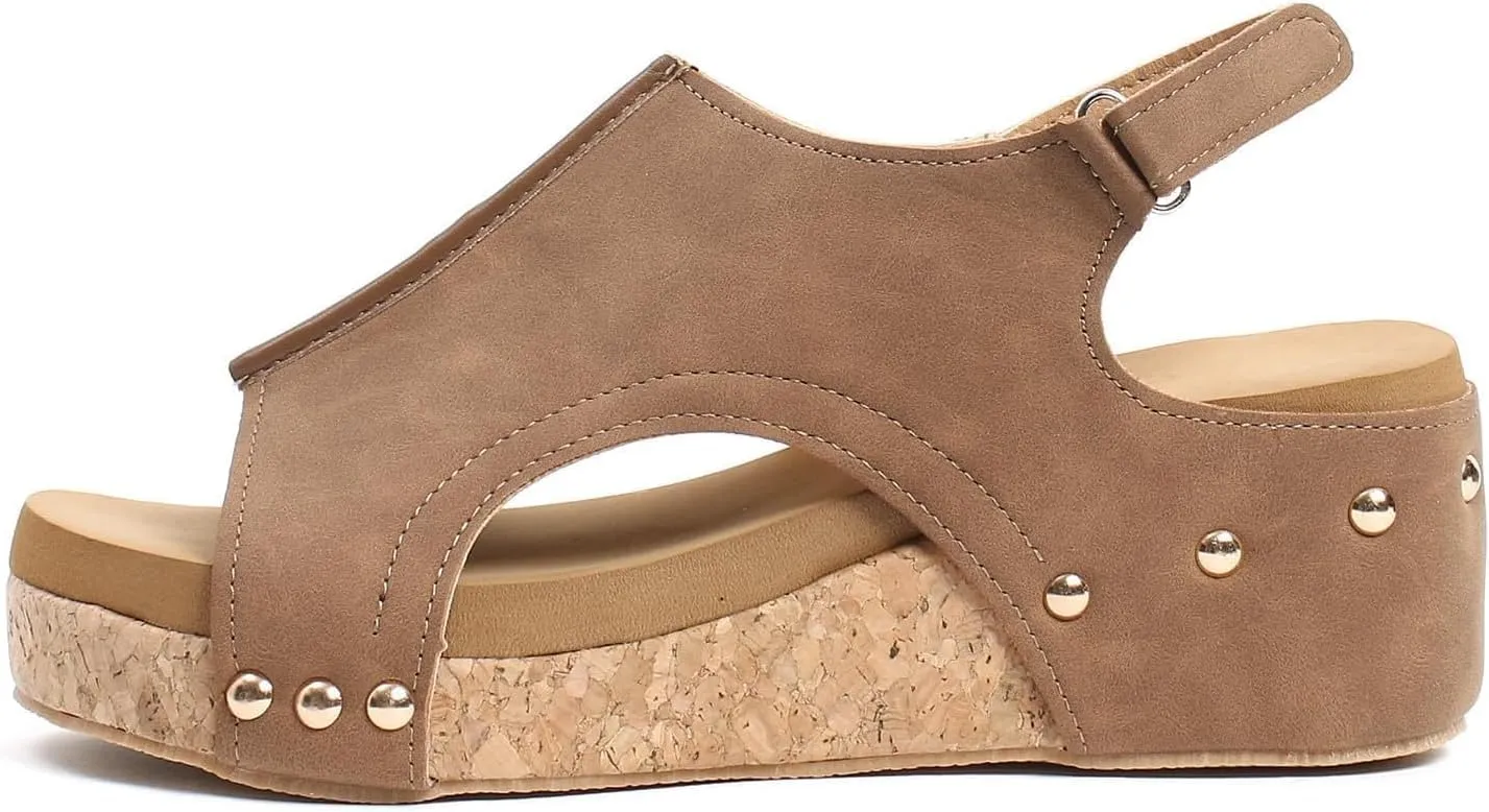 Wedge Sandals for Women 2025 Dressy Platform Open Toe Ankle Strap Espadrilles Wedge Heels Sandals Comfortable Wide Width Boho Summer Beach Sandals Ladies Wedges