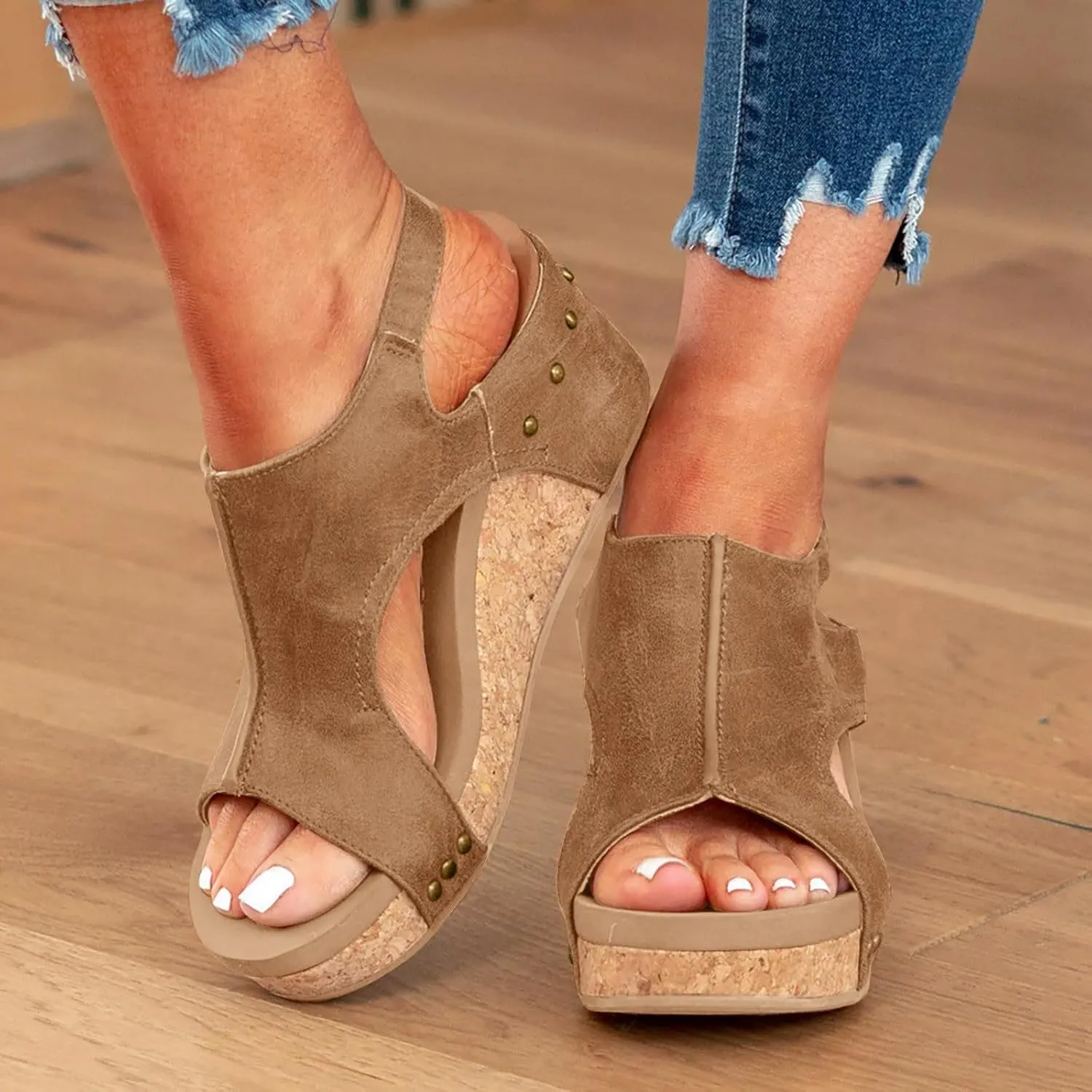 Wedge Sandals for Women 2025 New Platform Sandals with Ankle Strap Open Toe Espadrilles Wedge Heels Sandals Dressy Casual Boho Summer Beach Sandals Ladies Wedges