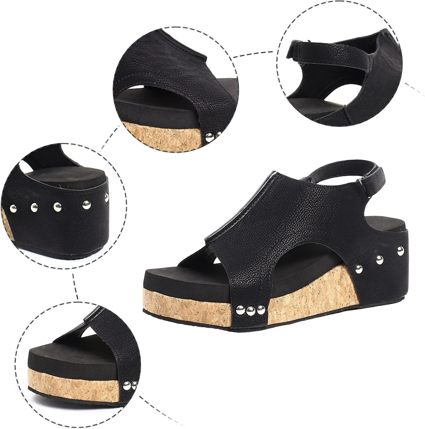 Wedge Sandals for Women Dressy Summer 2025, Women Espadrilles Wedges Ankle Strap Open Toe Sandals Wedge Platform Sandals Ladies Slip on Sandals Casual Low Heels Sandals
