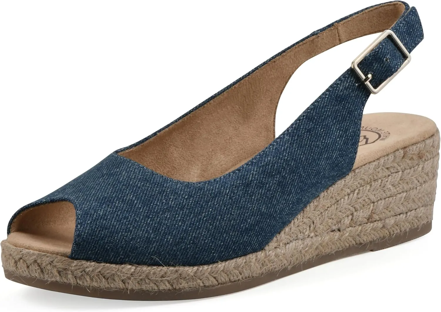 WHITE MOUNTAIN Women's Maize Sling-Back Mini-Heel Espadrille Sandal