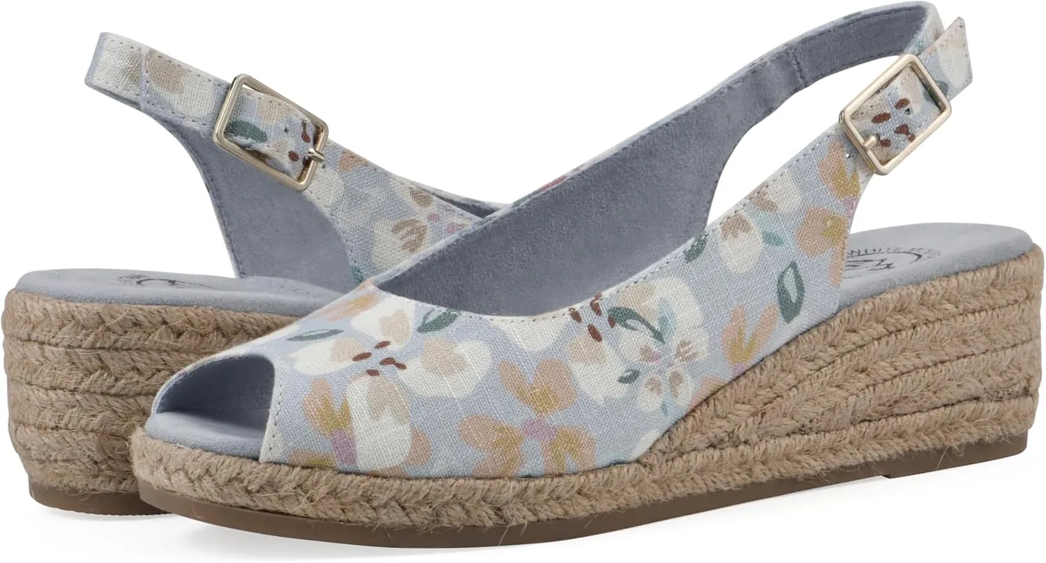 WHITE MOUNTAIN Women's Maize Sling-Back Mini-Heel Espadrille Sandal