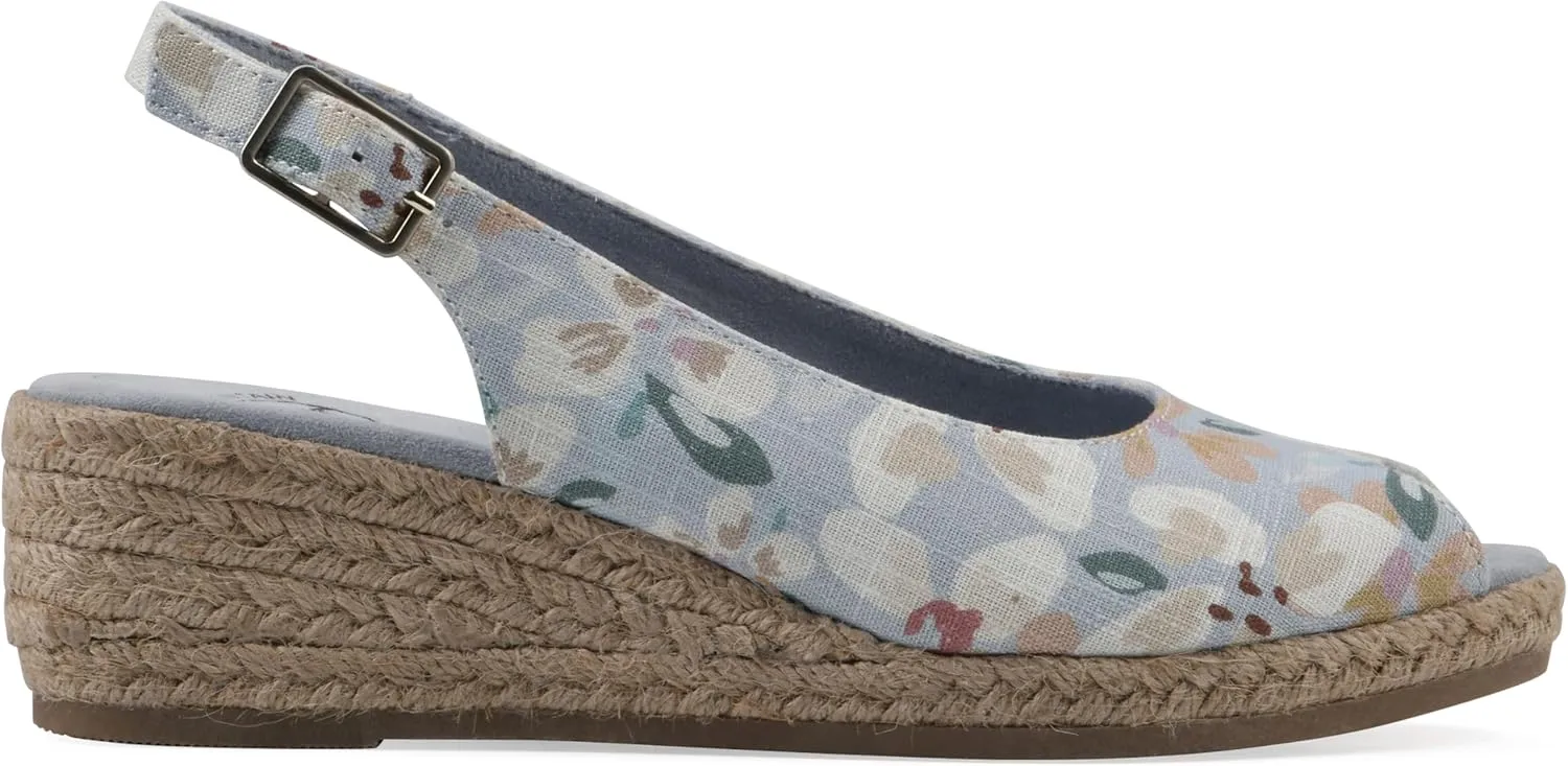 WHITE MOUNTAIN Women's Maize Sling-Back Mini-Heel Espadrille Sandal