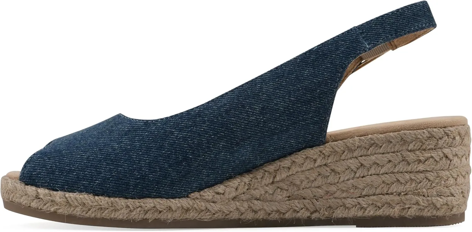 WHITE MOUNTAIN Women's Maize Sling-Back Mini-Heel Espadrille Sandal