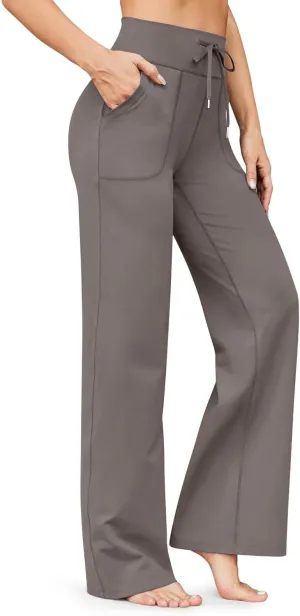 Wide Leg Yoga Pants for Women Stretch High Waisted Bootcut Leggings Tummy Control Flare Pants Comfy Trousers Pants