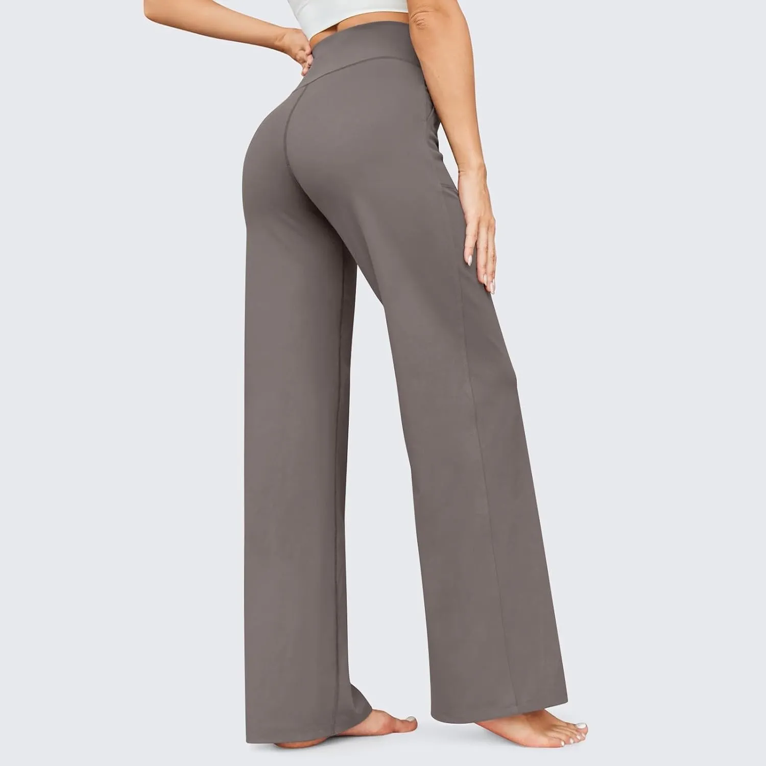 Wide Leg Yoga Pants for Women Stretch High Waisted Bootcut Leggings Tummy Control Flare Pants Comfy Trousers Pants