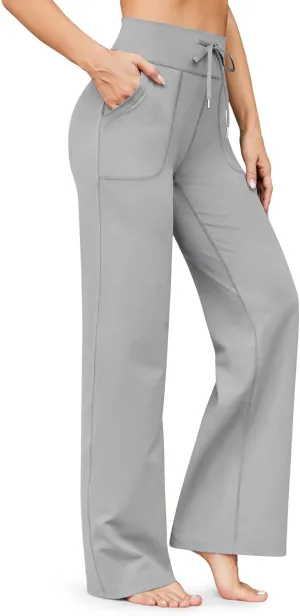 Wide Leg Yoga Pants for Women Stretch High Waisted Bootcut Leggings Tummy Control Flare Pants Comfy Trousers Pants