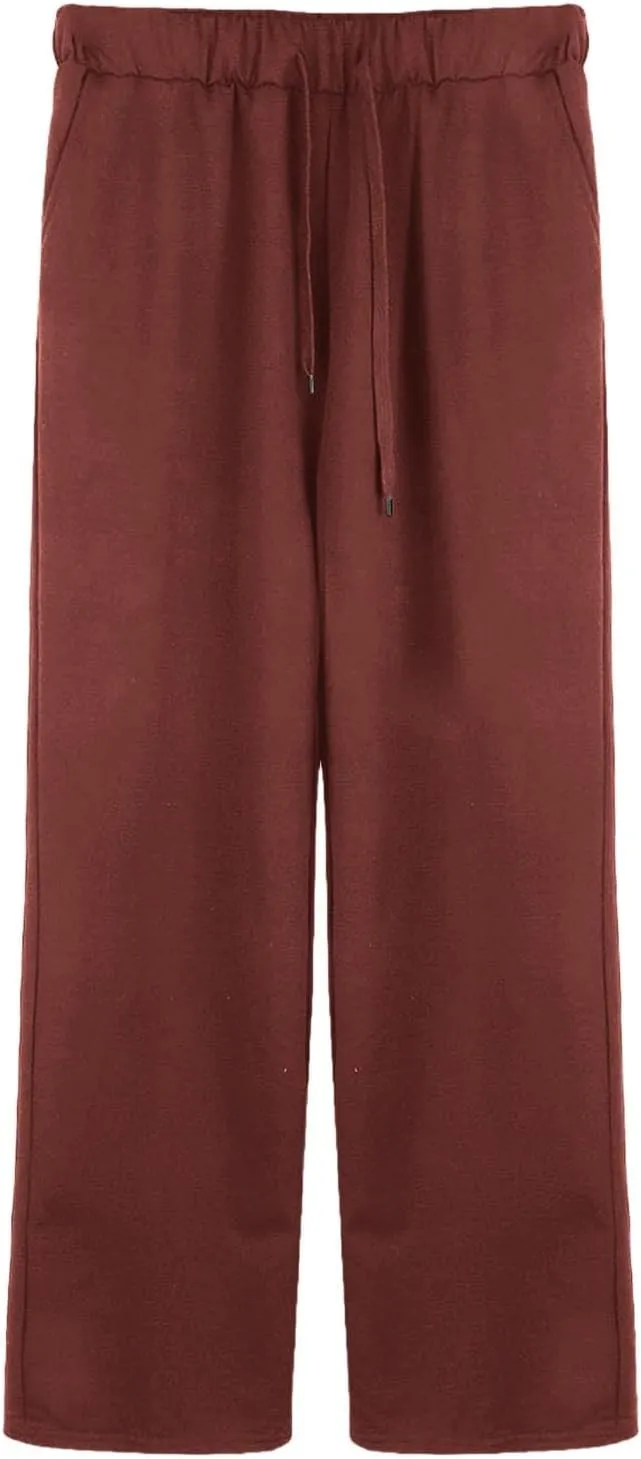 Women High Waisted Drawstring Pants Trendy Oversized Y2K Straight Leg Trouser Summer Beach Active Athletic Sweatpants
