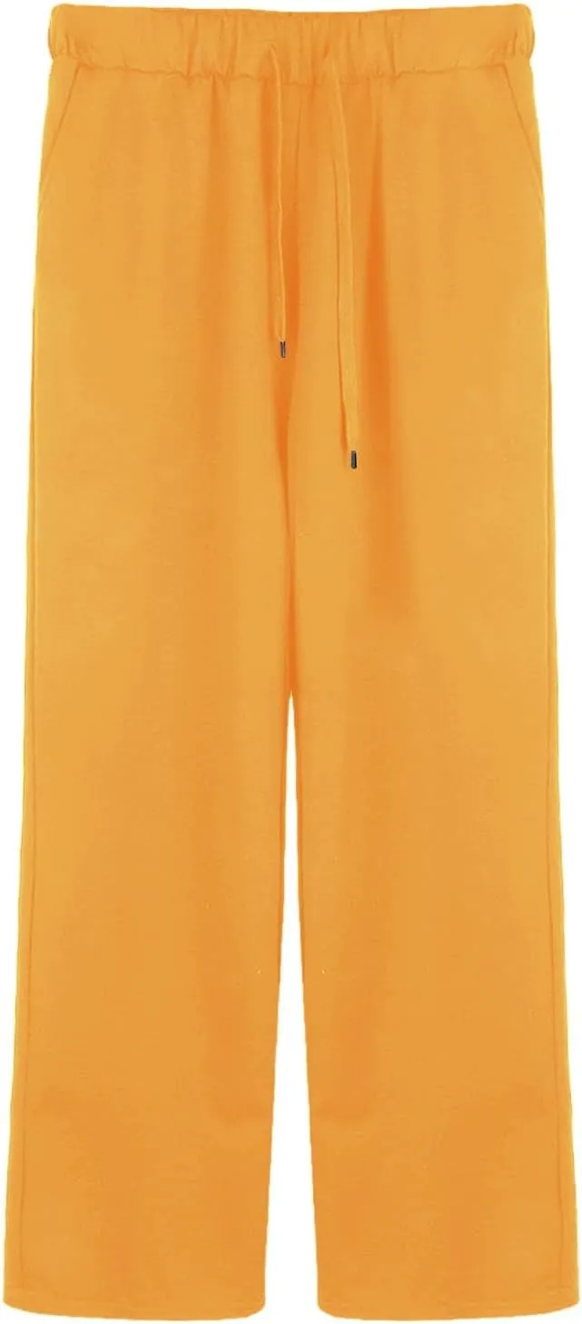 Women High Waisted Drawstring Pants Trendy Oversized Y2K Straight Leg Trouser Summer Beach Active Athletic Sweatpants