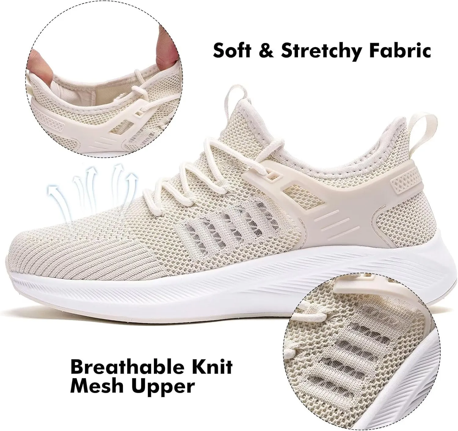Womens Athletic Walking Shoes - Running Tennis Shoes Jogging Workout Lightweight Breathable Slip on Sneakers for Indoor Outdoor Gym Travel Work